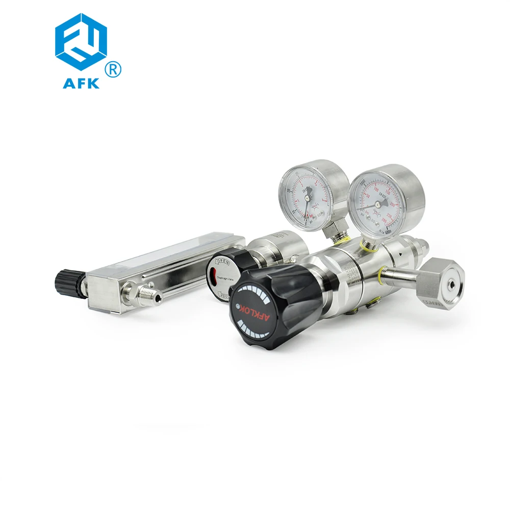Régulateur de pression de gaz CO2 à double étage avec valve à diaphragme 4500 psi et débitmètre 0-2,5 L/min pour Hélium Propane Argon OEM ODM
