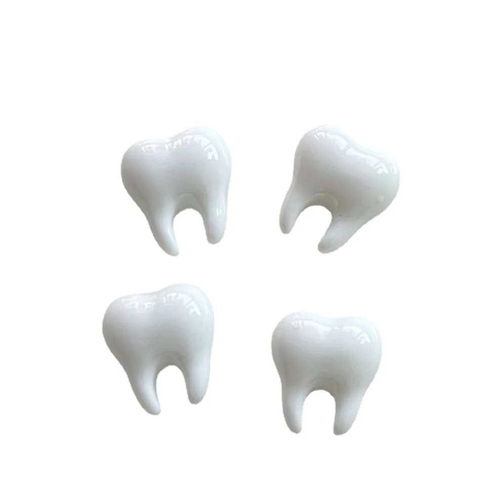 5pcs miniso tooth cartoon series cartoon resin flatback cabochons diy crafts materials jewelry making charms