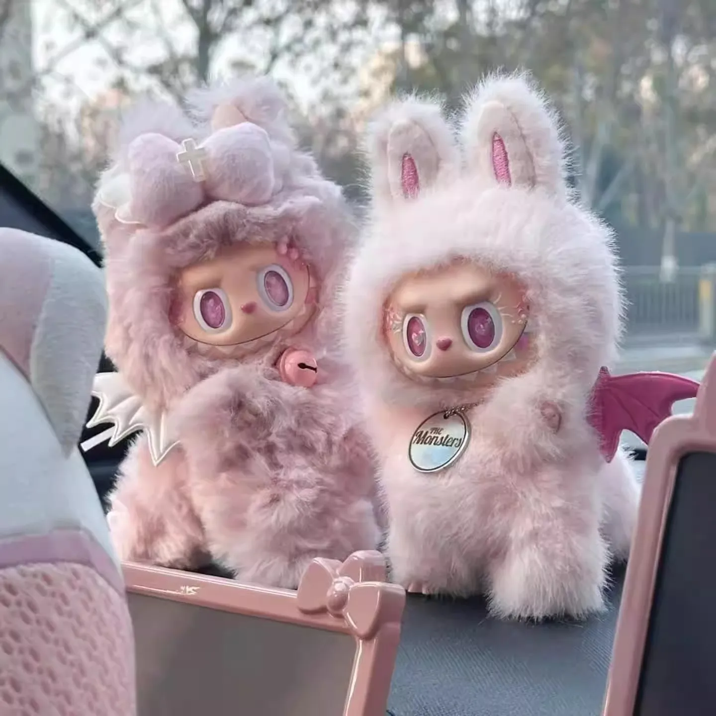 10cm  For Labubu Clothes Little Angel Pink Rabbit Plush Baby Clothes Cute And Fashionable Angel Cotton Doll Clothing Doll Sets