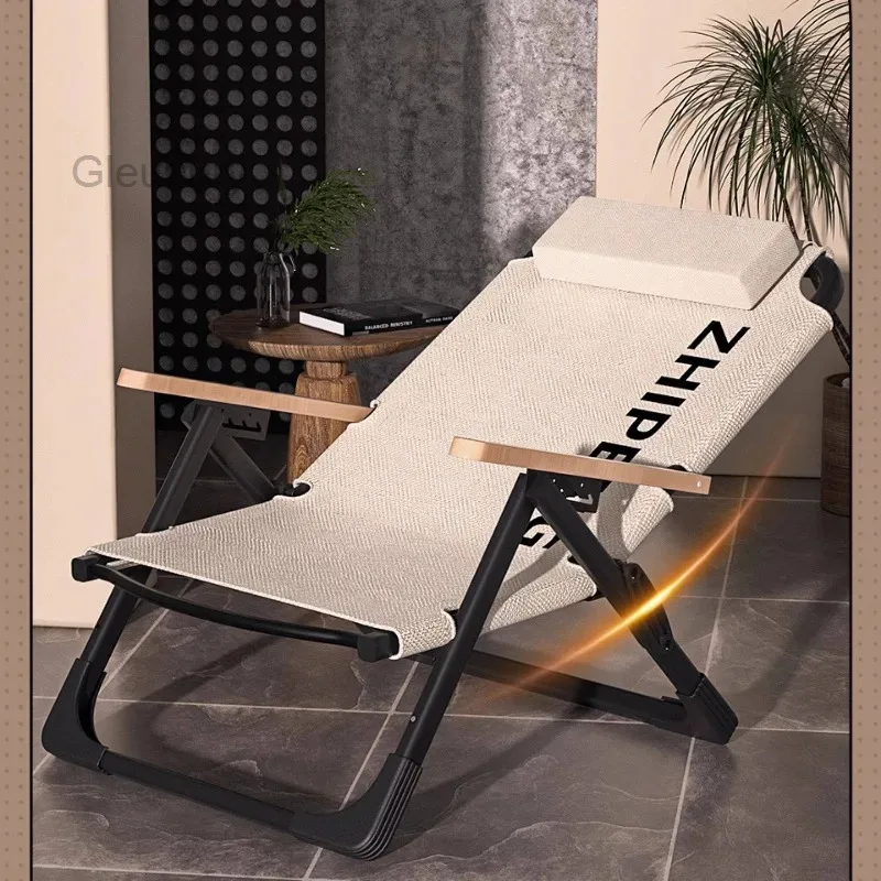 Foldable Beach Chairs Lazy-person Balcony Backrest Beach Chairs Napping Breaks Outdoor Furniture Cadeiras De Praia ZYSTY