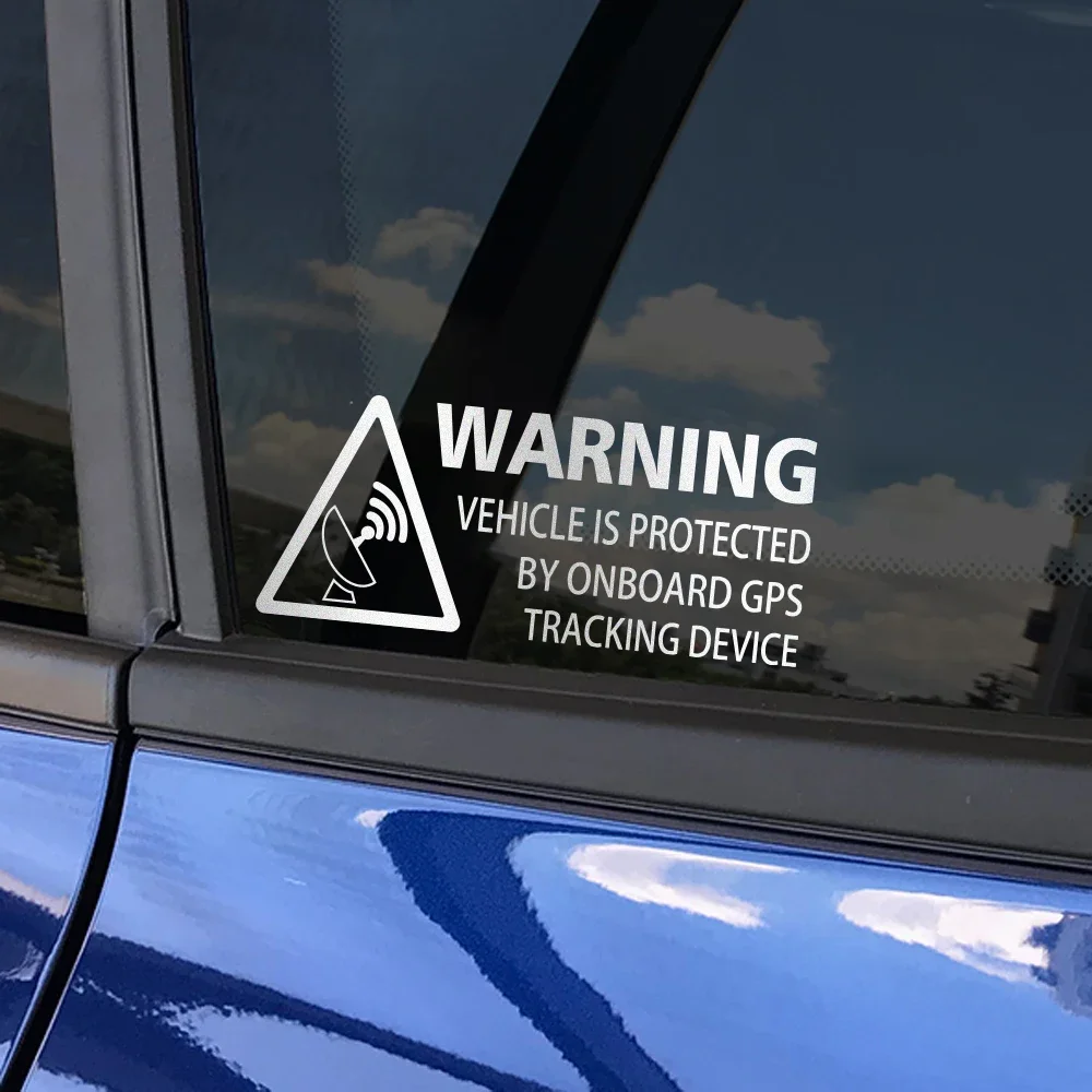 Warning On Board Sticker Car Truck GPS Tracking Device Sign Vinyl Decals Vehicle Van Taxi Boat Safety Anti Theft Protected