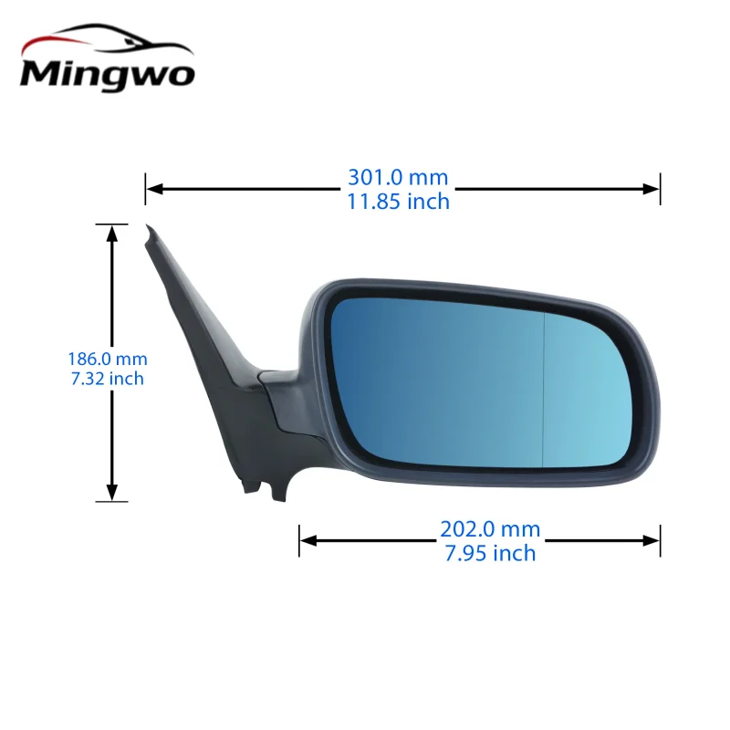 Right off Side Electric Wing Door Mirror Primed Heated O/S For 97-04 VW Golf MK4