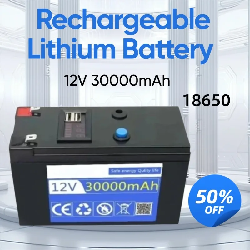 

12V 30Ah 18650 for Solar Energy Electric Vehicle LED Lights Rechargeable Lithium Battery