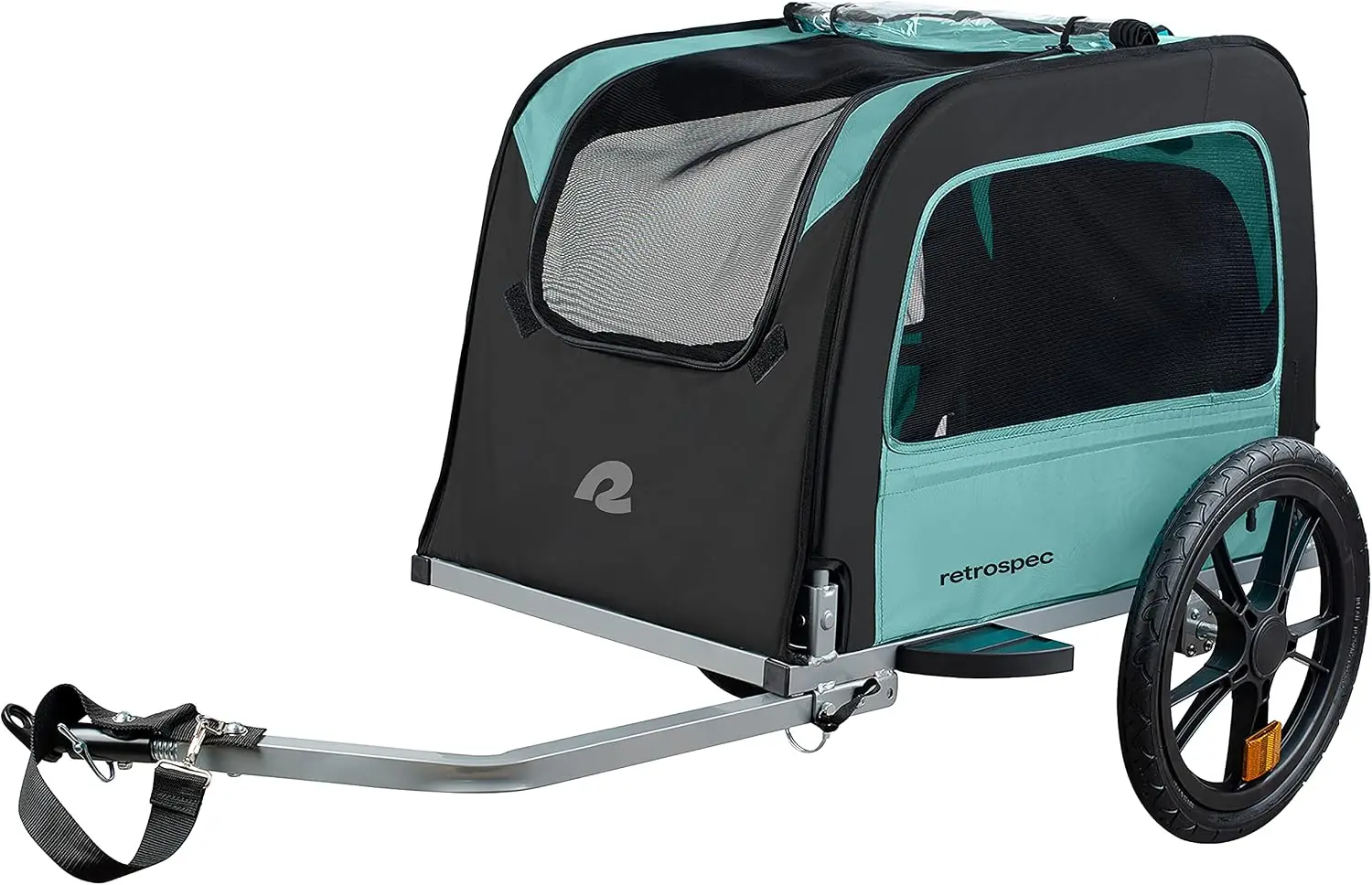 Rover Waggin' Pet and Dog Bike Trailer with Weather-Resistant Canopy & Mesh Shield - Foldable Frame, 16in Wheels with Storage