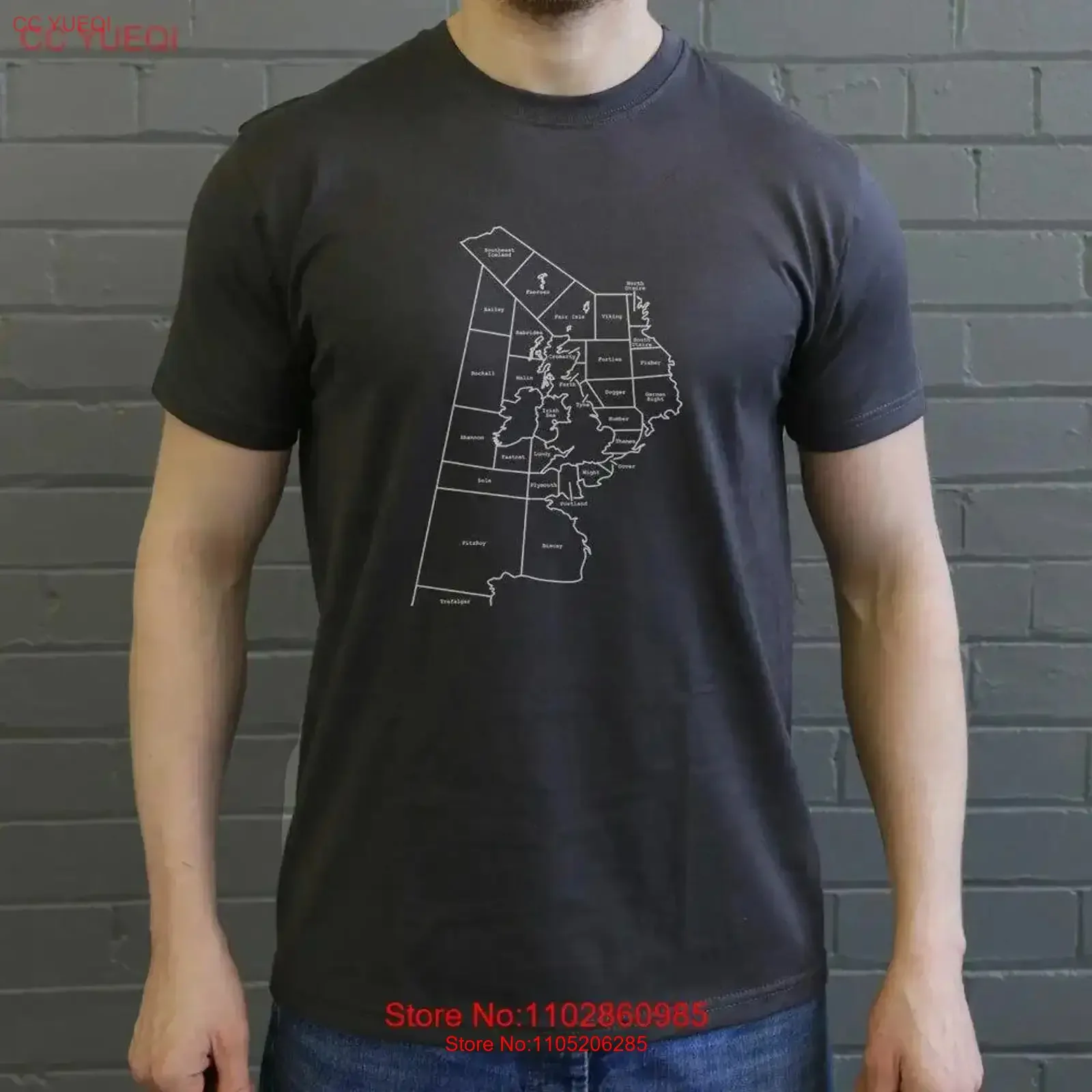 Shipping Forecast Areas T Shirt vintage Washed streetwear Breathable Versatile Casual Soft Slightly homme graphic Unisex