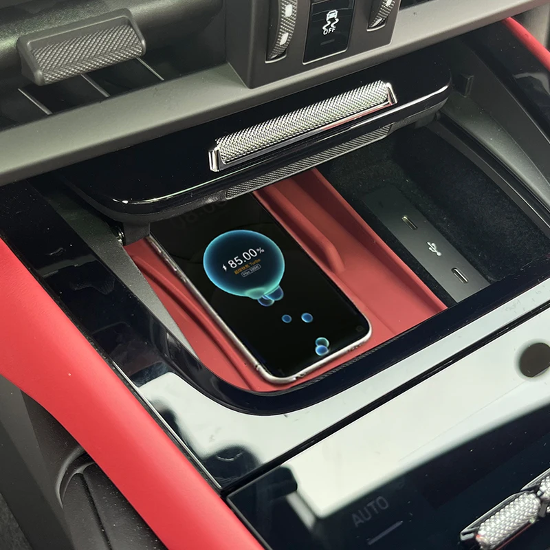 For Porsche Cayenne 2024 2025 2026 Silicone Car Wireless Charging Pads Center Console Organizer Cup Holder Insert Accessories