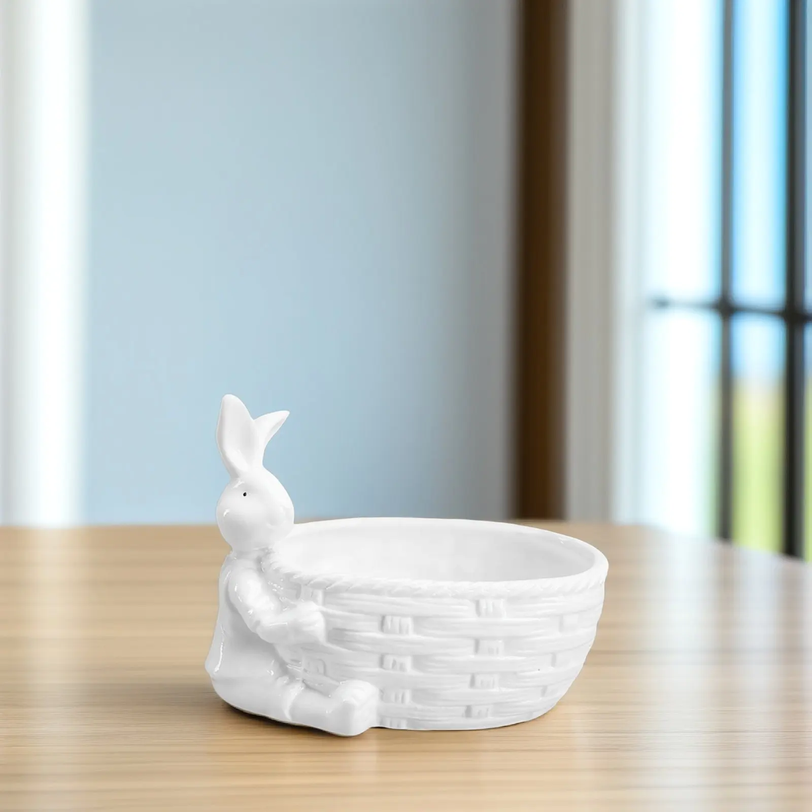 Cute Rabbit Statue Ceramic Succulent Plant Pot Mini Flowerpots for Desk Decor Bonsai Planter Container Creative Home Garden
