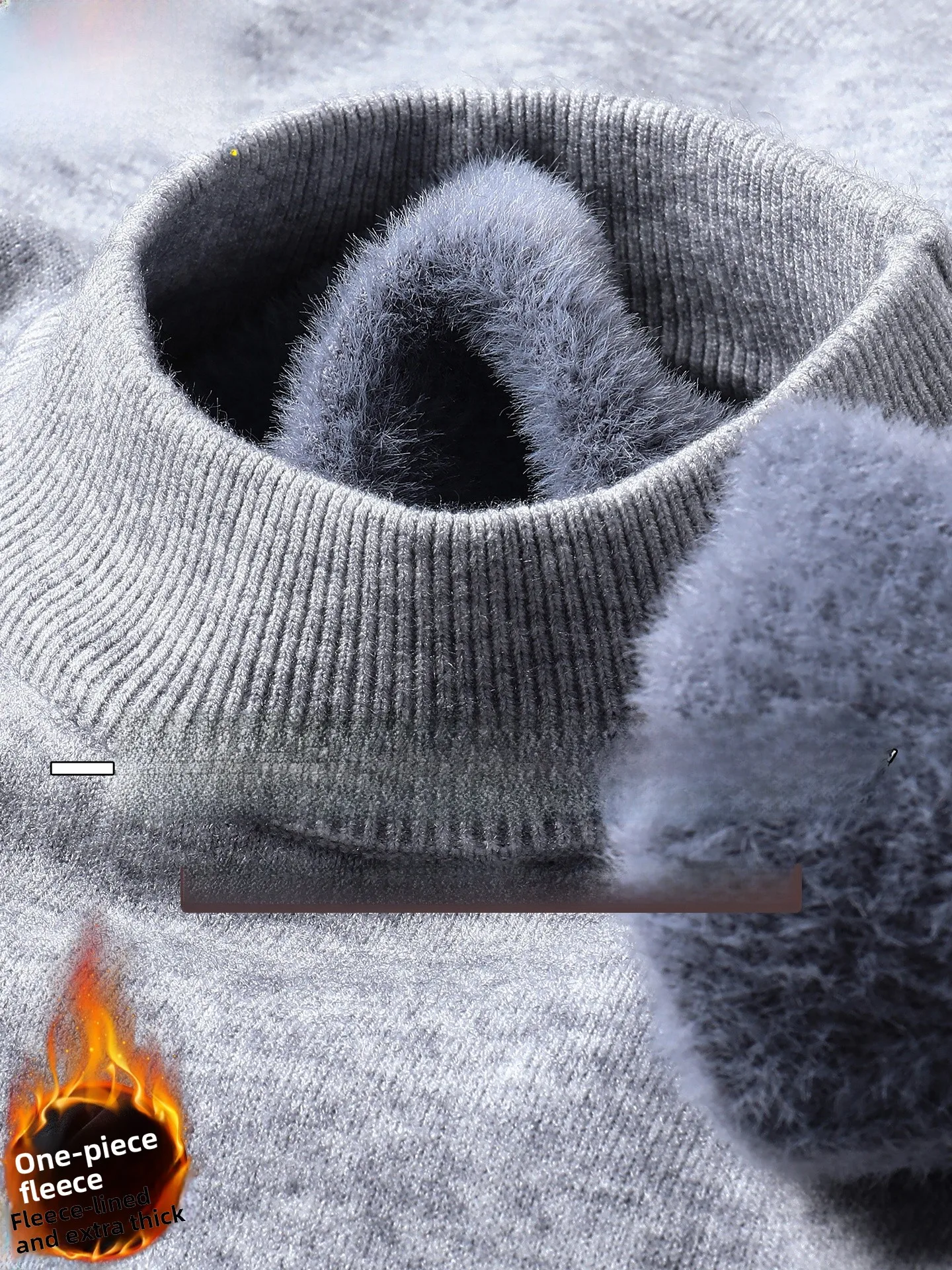 

Утепленный вязаный шерстяной свитер с высоким воротником для мужчин, зимний, модный, повседневный, стандартный крой, длинный рукав