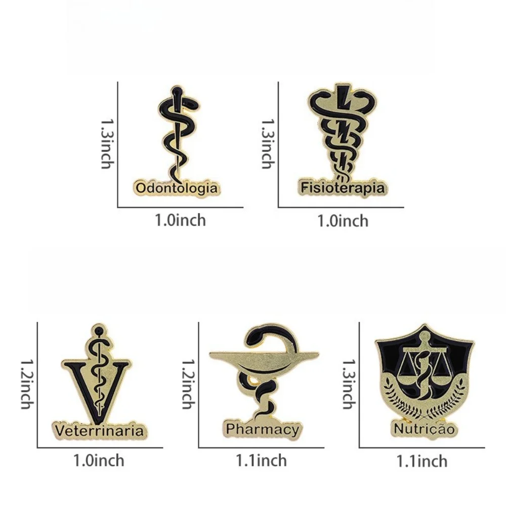 Medical College Logo Discipline Badge Clothing Accessories Snake Staff Decorative Neck Needles Medical Professional Themed Pin