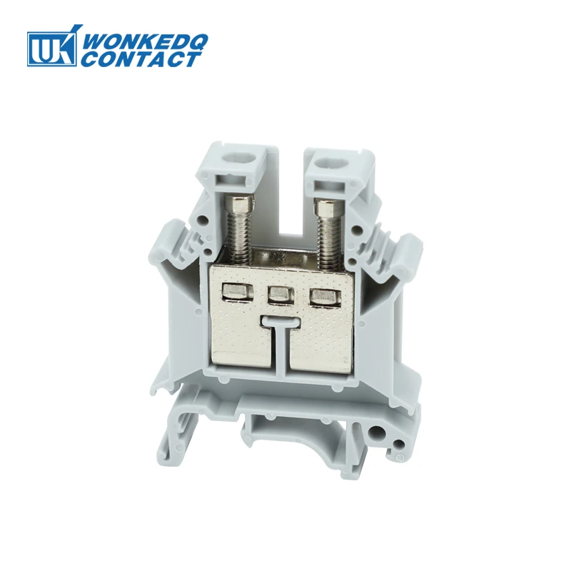 5Pcs UK16 Screw Connection 16mm² 2-Conductor Strip Cable Plug Wire Electric Connector Universal DIN Rail Terminal Block UK 16