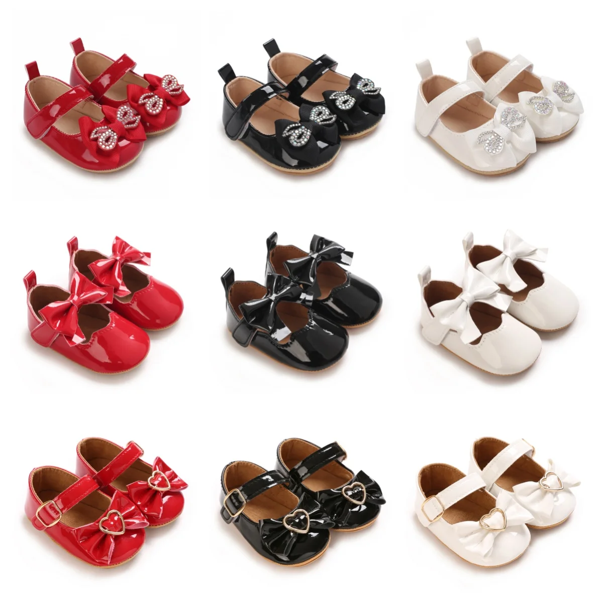 Summer fashion new shiny bow princess shoes for baby girls' walking shoes suitable for 0-18 months old
