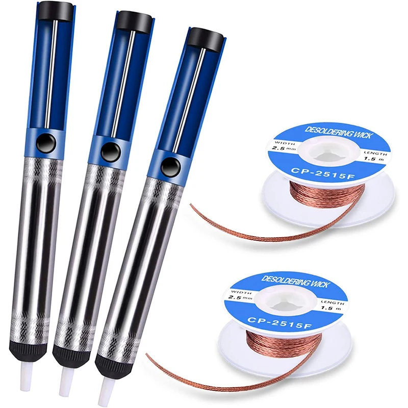 Solder Suction Wire with Strong Suction and Strong Return Force for Repair Solder 2.5mm Width 1.5m Length Set