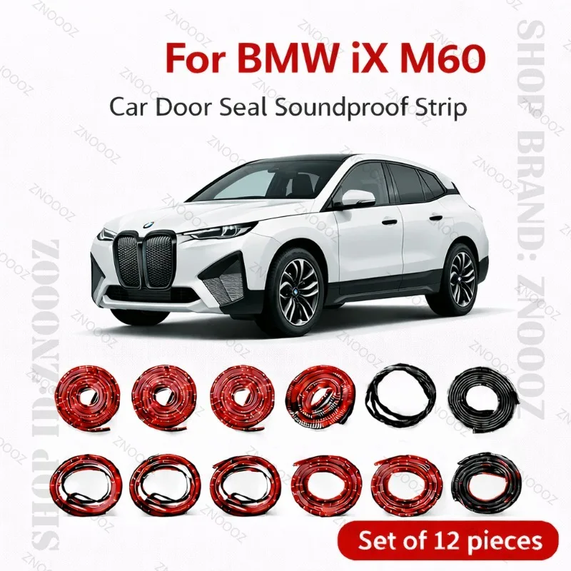

Для BMW iX M60: Комплект из 12 шт. двухслойных резиновых уплотнителей для дверей автомобиля (шумоизоляция, защита от пыли и воды)