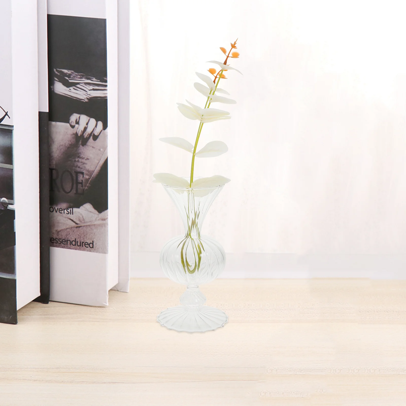 

Unique Colored Glass Flower Vase Thick Flat Bottom Decorative Creative Glassware for Home Decoration Glass Vase