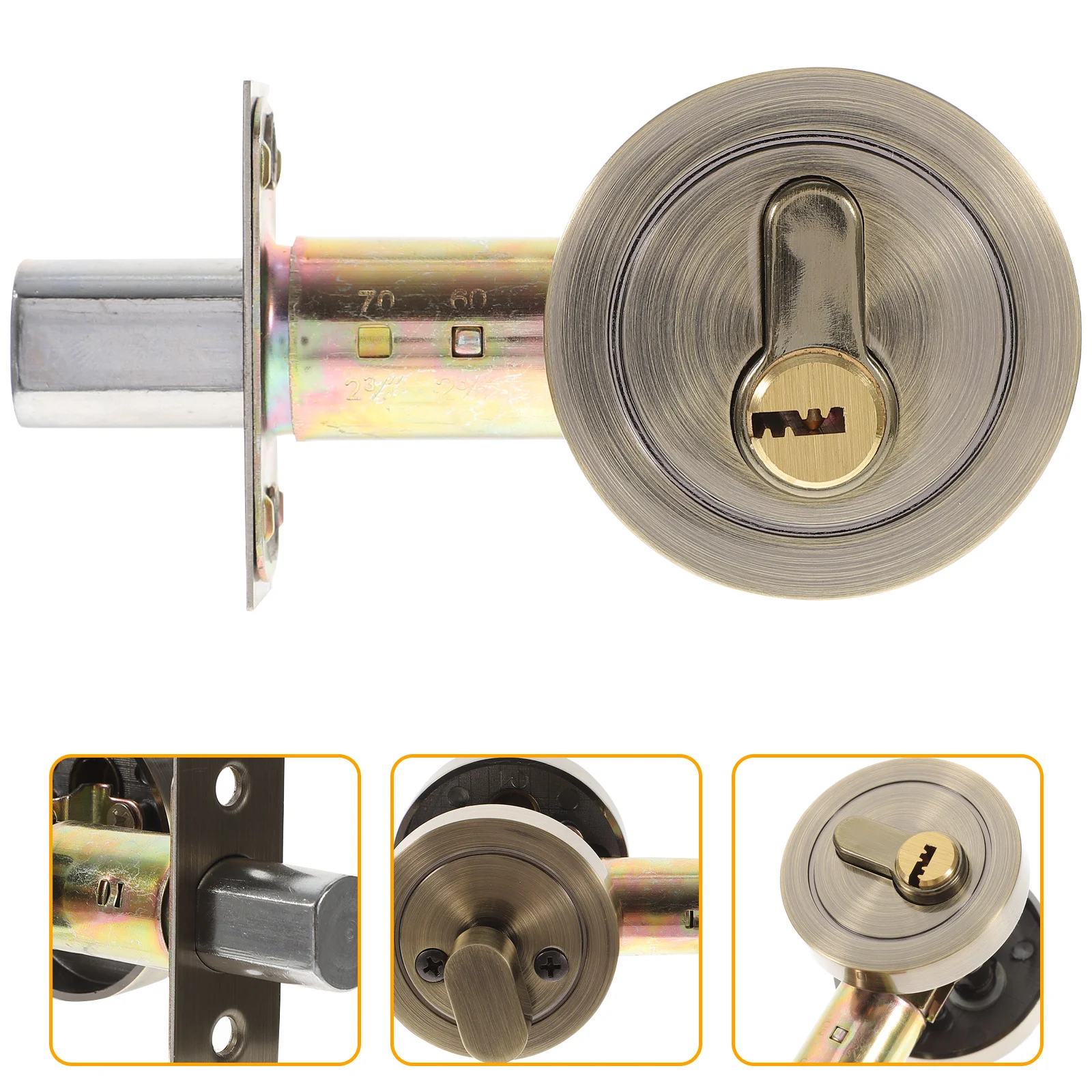 

Single Cylinder Deadbolt Zinc Alloy Keyed Door Lock Strong Security Cylinder Lock for Entry Bathroom and Bedroom