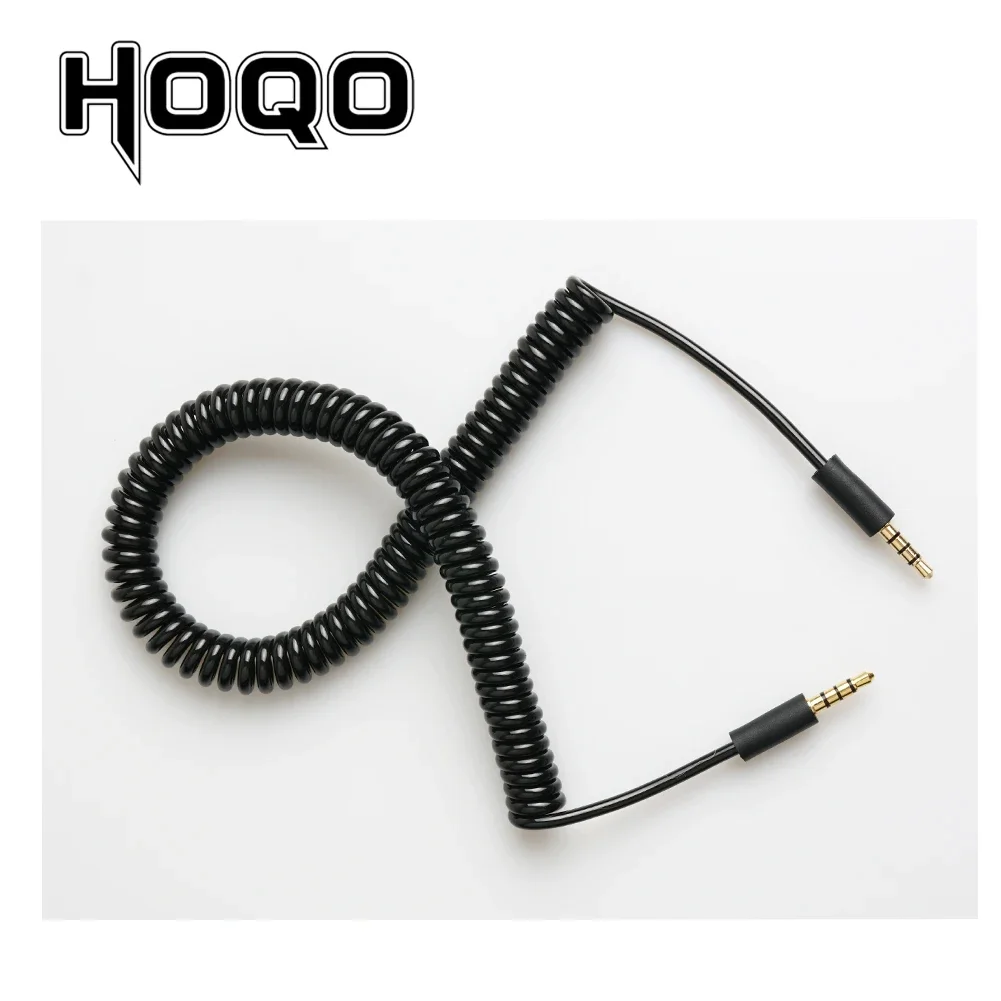 3.5mm TRRS connector Spring Coiled Cable For RODE Sc7 By VIDEOMIC GO Video Micro-type Mics 1/8‘’4 pole Audio cord