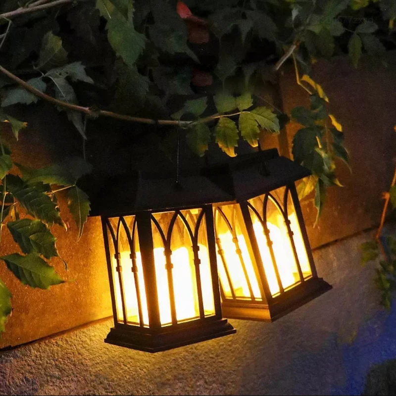 Xiaomi Solar Energy Candle Lamp Solar Garden Light Wrought Iron Lantern Hanging Iron Art Lamps Outdoor Waterproof Night Light