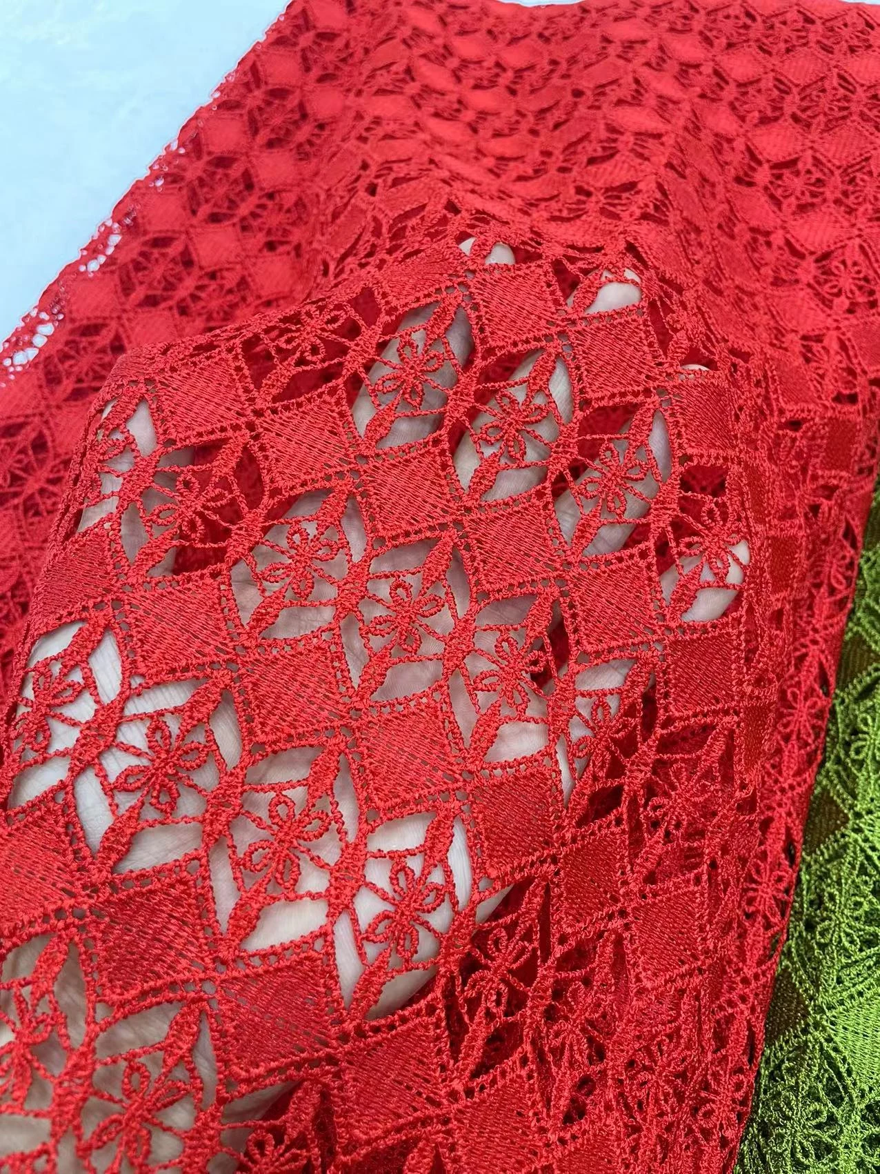 African Red Vintages Fabrics In Per The Meter Embroidery For Women Sewing Party Dresses Water Soluble Cotton 5 Yards Lace Fabric