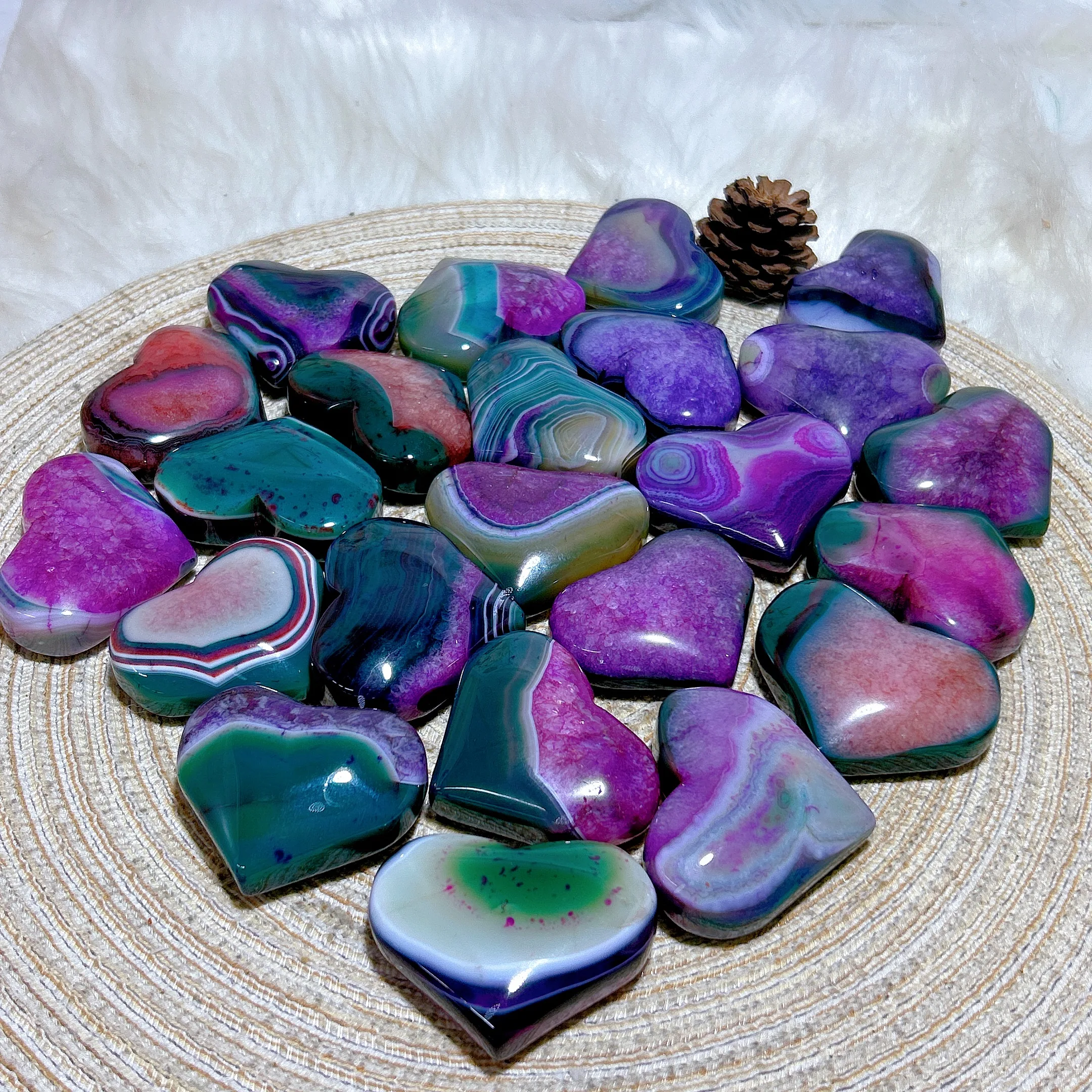 Picture 6: Natural Crystal Purple Green Quartz Agate Heart Color Healing High Quality Gemstone Reiki Energy Home Decoration Room Decor Gift