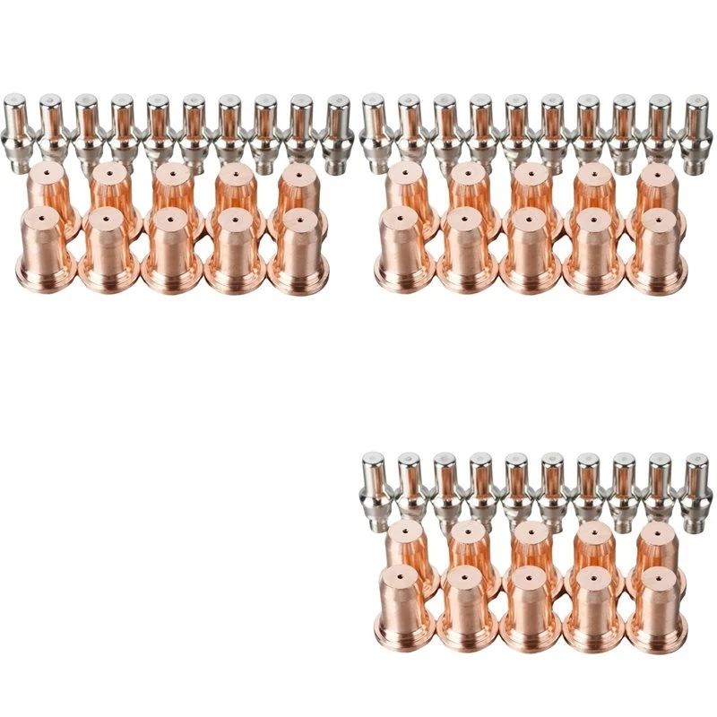 【a08i】60pcs-ipt-60-pt-60-ipt-40-pt40-electrode-52582-nozzle-51313p-fit-plasma-cutter-torch-consumables-nozzle-10mm-50a