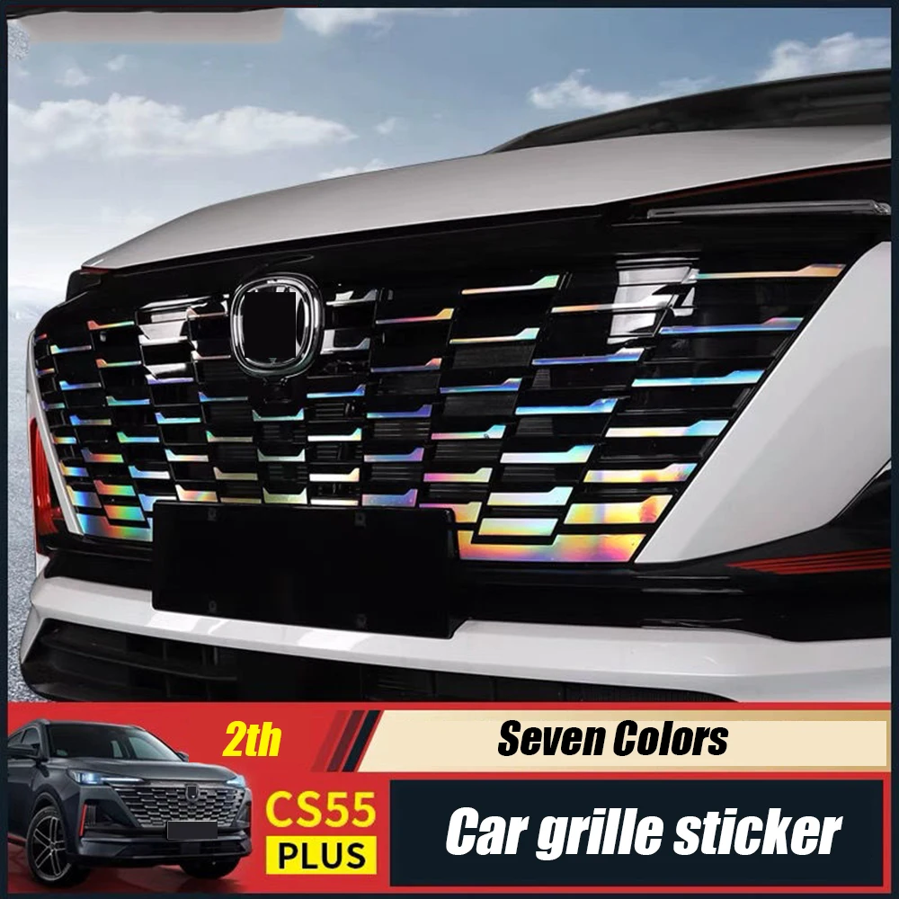 Car Grille Sticker For CHANGAN CS55 PLUS 2th 2022 2023 Car exterior decoration accessories screen color film patch DIY sequins