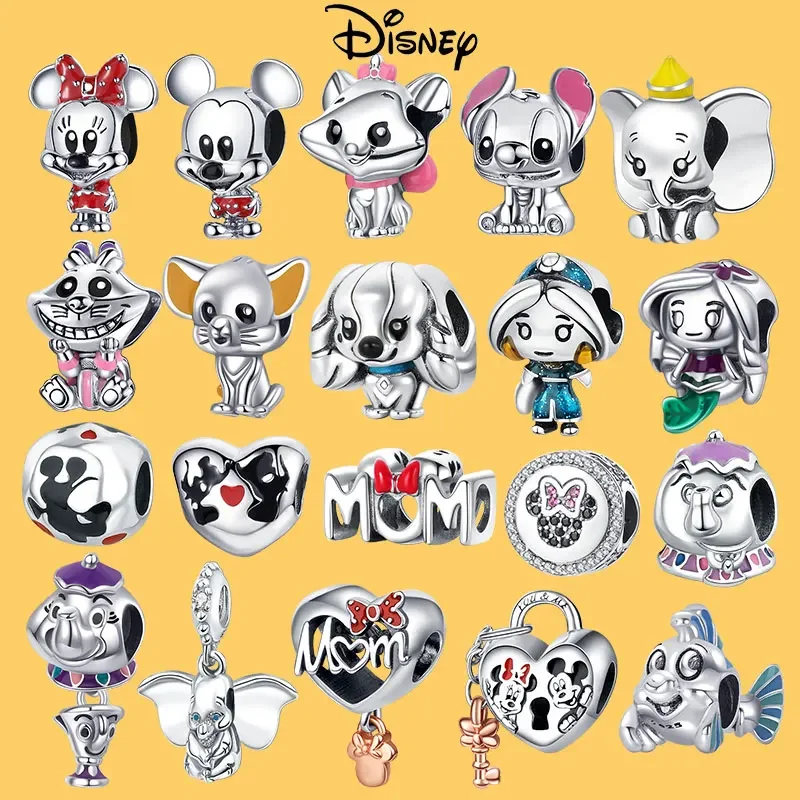 

2024 Potdemie Disney Charms Fit orijinal Pandora Charms bilezik 925 ayar gümüş Mickey Minnie boncuk kolye takı DIY yapma hediye