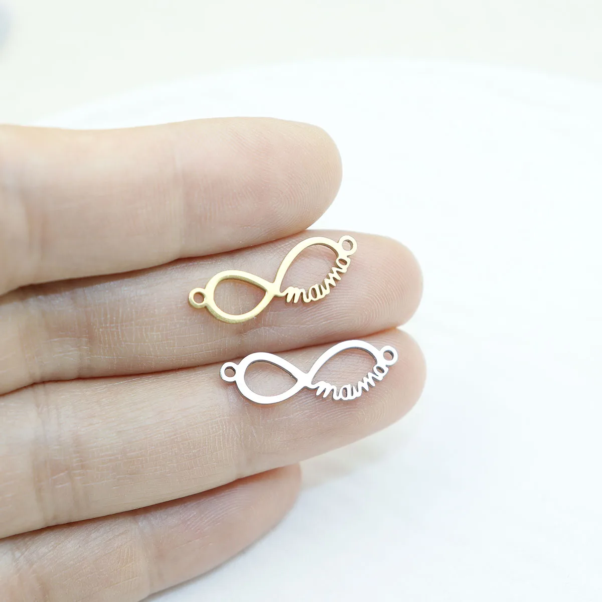 10pcs 304L Stainless Steel Mother's Day Jewelry Accessory Connector DIY Handcraft Waterproof Antiallergic Vacuum PVD Plated