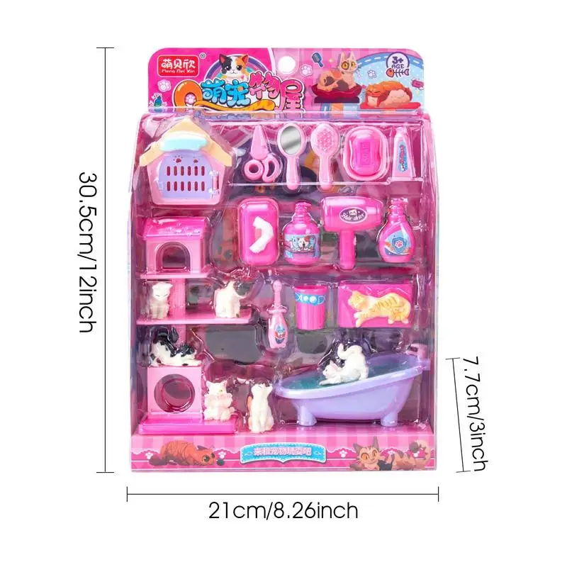 สัตว์เลี้ยงบ้านของเล่นสําหรับเด็กเด็กแกล้ง Playset สําหรับเด็กบทบาท Pretend Play ชุดการเรียนรู้แบบโต้ตอบสําหรับ Little Boys เด็กวัยหัดเดิน Little