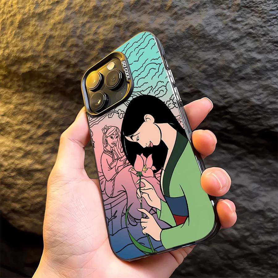 مولان الأميرة التدرج قضية الهاتف لسامسونج غالاكسي S25 S24 S23 S22 S21 S20 نوت 20 FE الترا زائد 4G 5G مكافحة سقوط ماتي غطاء