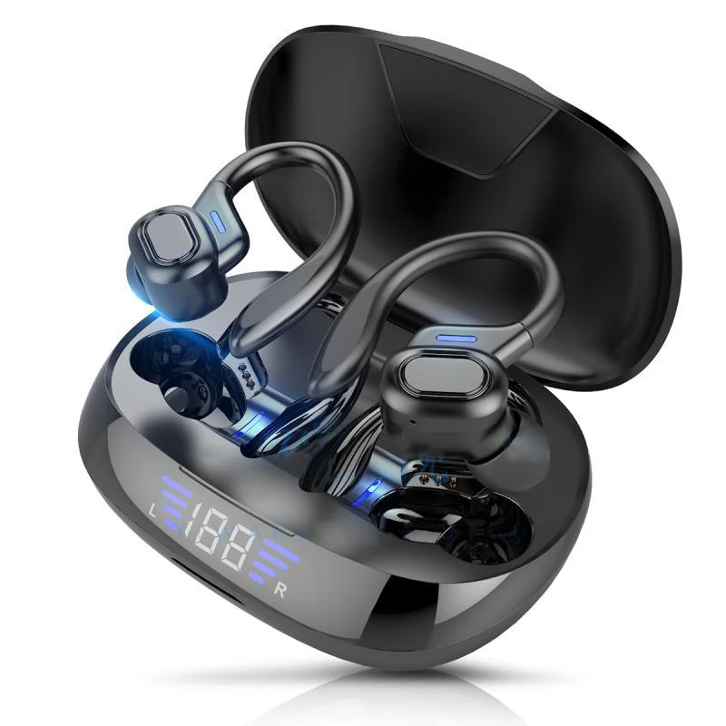 Auriculares inalámbricos deportivos BT sobre auriculares con ganchos para la oreja Auriculares deportivos Auriculares intrauditivos para correr