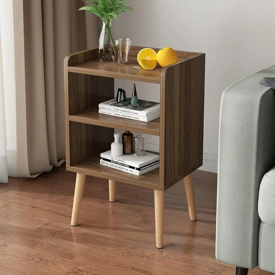 

LUCKNOCK Nightstand Mid-Century Modern Bedside Tables with Storage Shelf Minimalist and Practical End Side Table Fashion