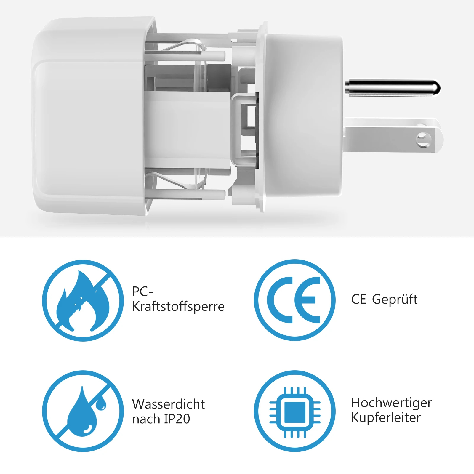 2er-Pack Europäischer Steckeradapter in die USA, Großbritannien, Indien, USA, Kanada, Mexiko, Irland, Reiseadapter, EU, 2-poliger Steckdosenadapter-Konverter