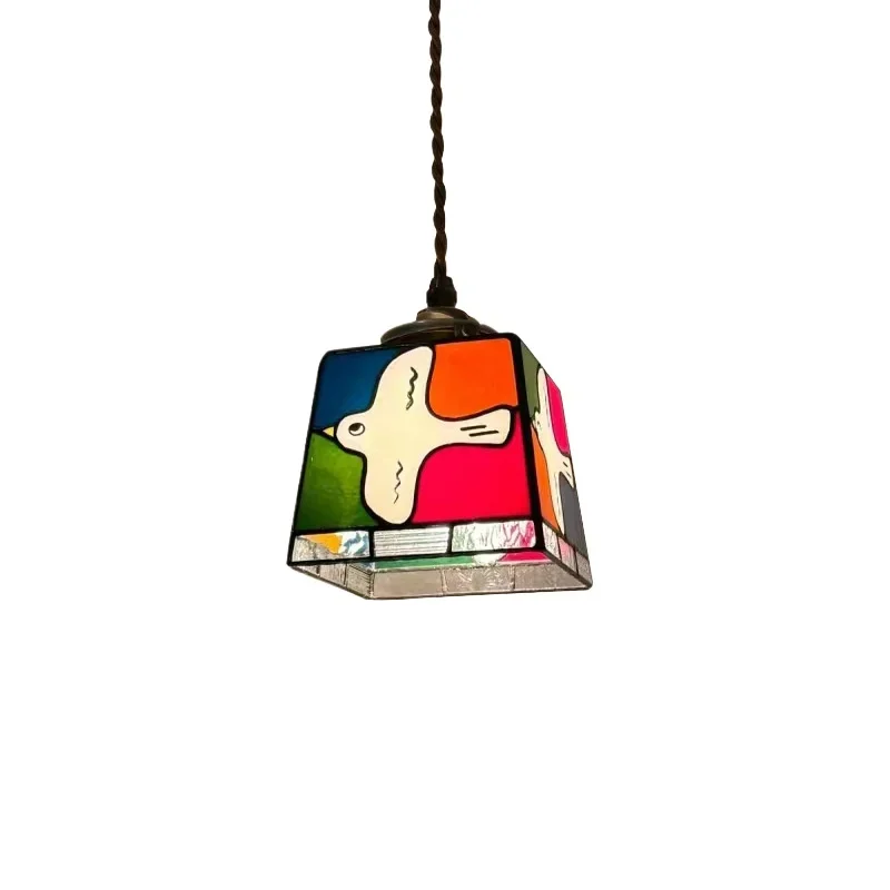 

Japanese retro peace dove bedside glass chandelier color creative aesthetic entrance restaurant decorative light