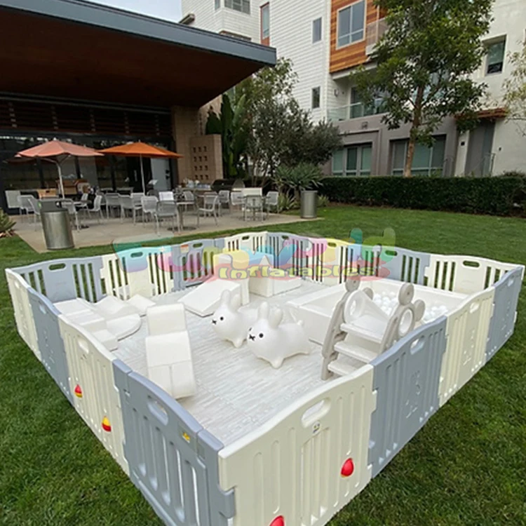 Baby PlaypeIndoor/Outdoor Soft Play Fence Set For Kids Ball Pit Climber & Slide For School Party Plastic Playground Equipment Ba