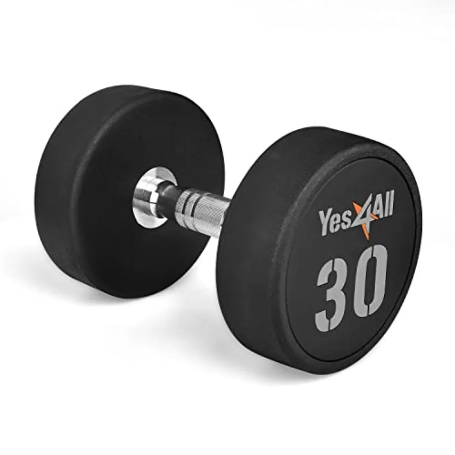 

Urethane Dumbbell with Anti-Slip Knurled Handle 5-50 LB for Muscle Building - Sold Individually