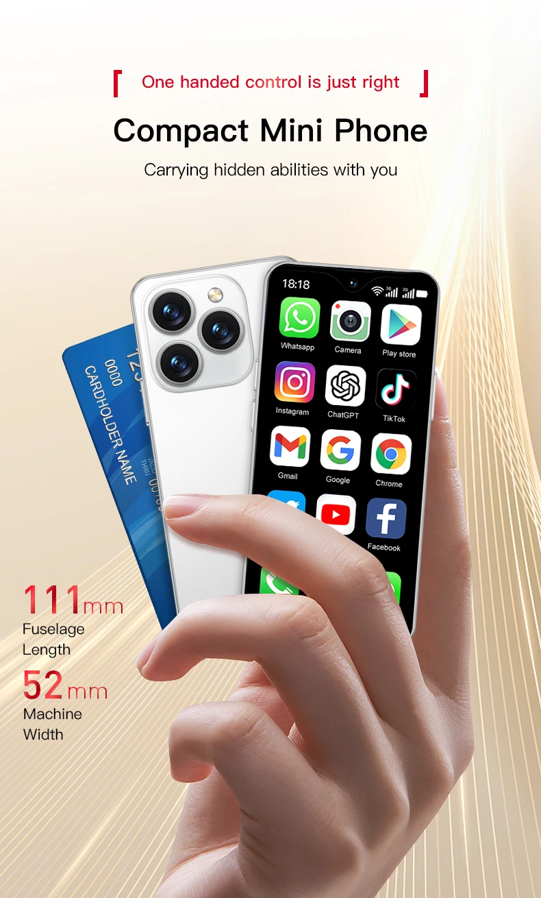 SERVO 17SE Mini Cute 4G Smartphone Android 8.1 16GB ROM 2 SIM Standby HD Camera GPS OTG Bluetooth Play Store Small Pocket Phone
