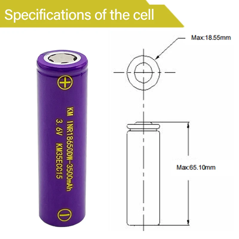 18650 low-temperature lithium battery, 3500mAh large capacity over temperature lithium battery, -40 ° C discharge lithium batter