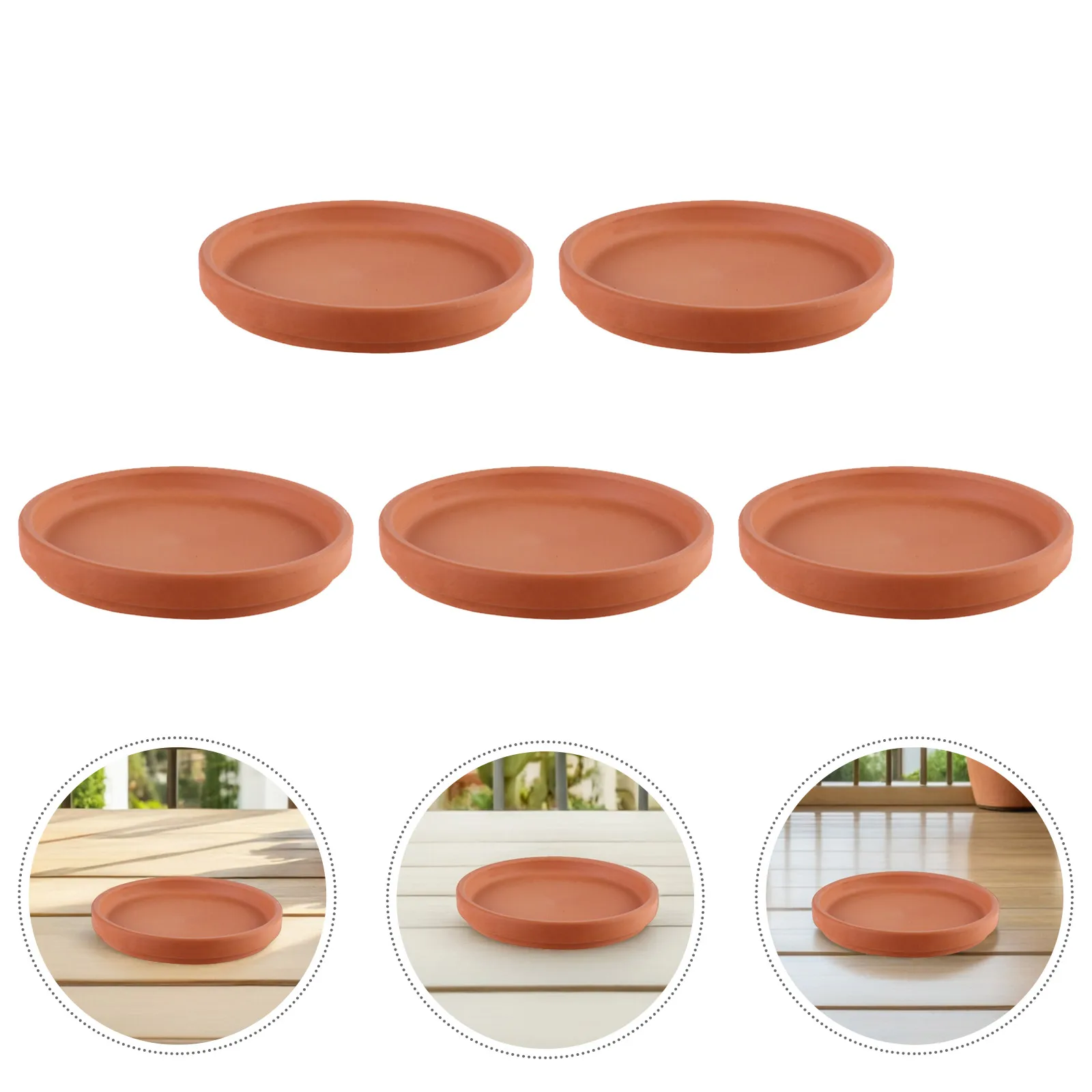 

5Pcs Pottery Flowerpot Tray Plant Saucers Planter Trays for Indoor Outdoor Use Floor Scratch Protection Flower Pot Tray