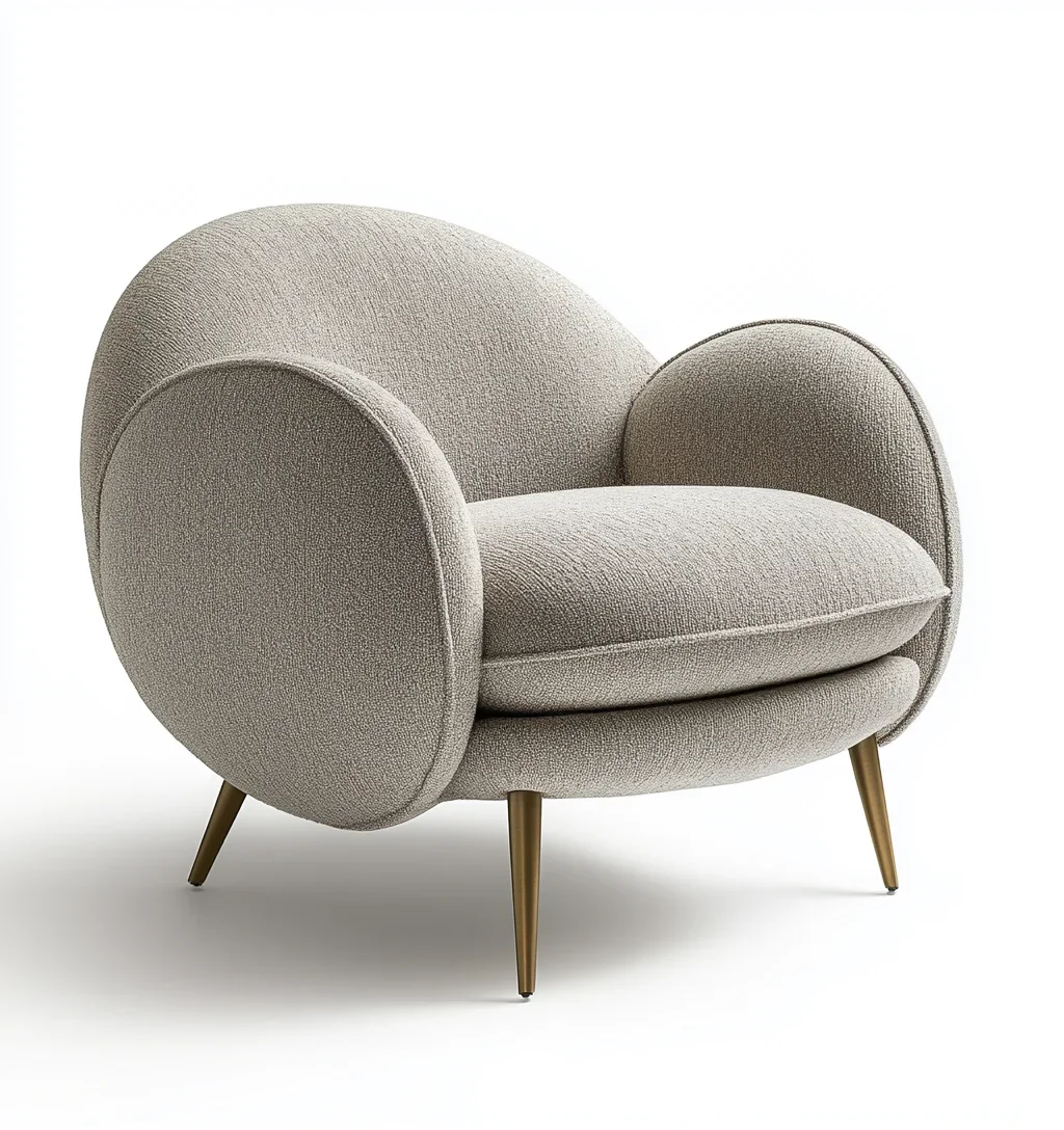 

Light Luxury Living Room Stainless Steel Lounge Chair Modern Minimalist Nordic Style Fabric Very Simple Man Grey Sofa Chair