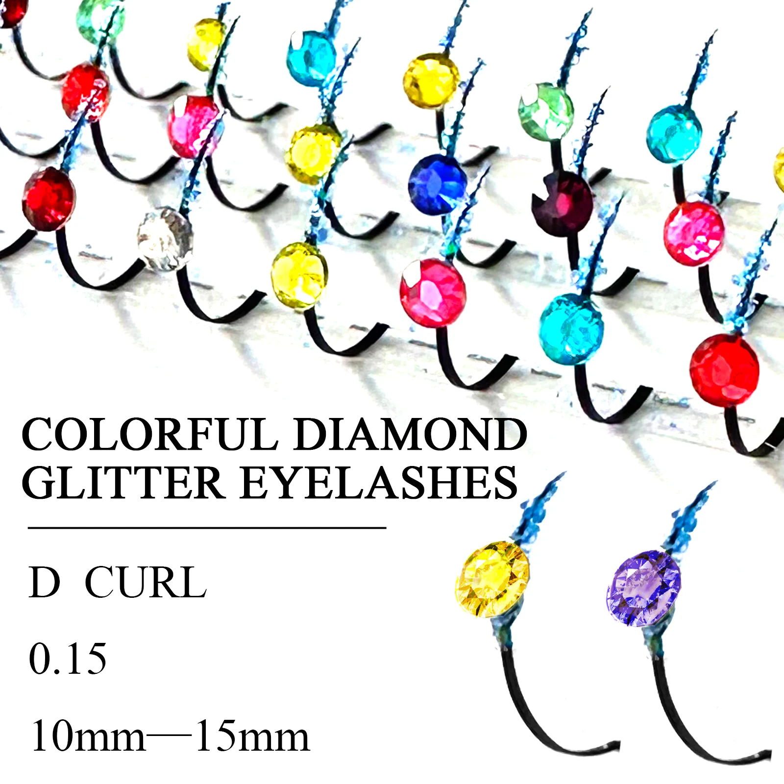 น้ําผึ้งขนตา Bright Shimmery Lashes Multicolor Glitter Fairy Lashes งานแต่งงาน Lash DIY เทศกาล Eye Tail แต่งหน้าความงาม