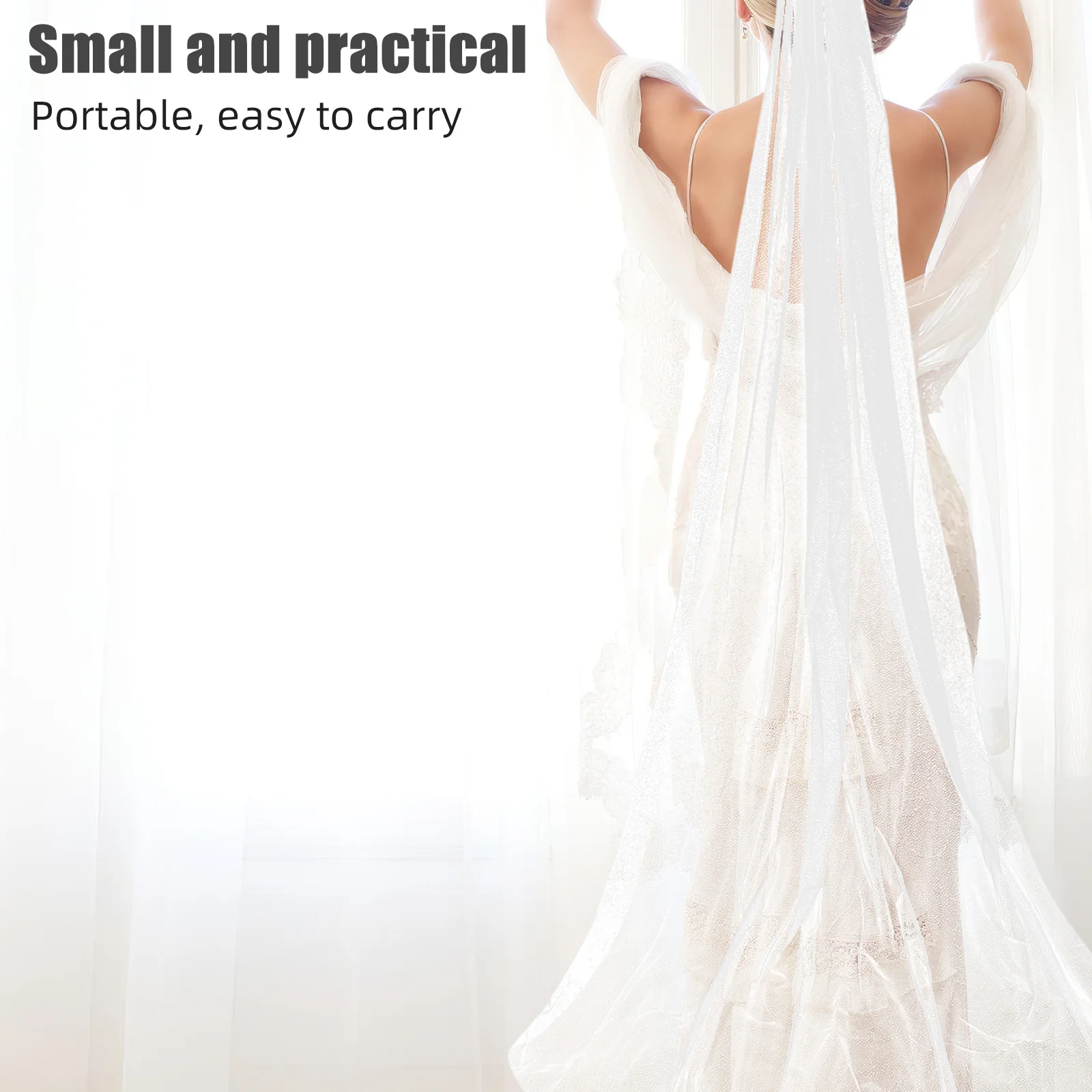 

300Cm Long Sparkly Bridal Veil White Cathedral Length Wedding Veil For Bride Glitter Mesh Print With Comb Elegant Bridal