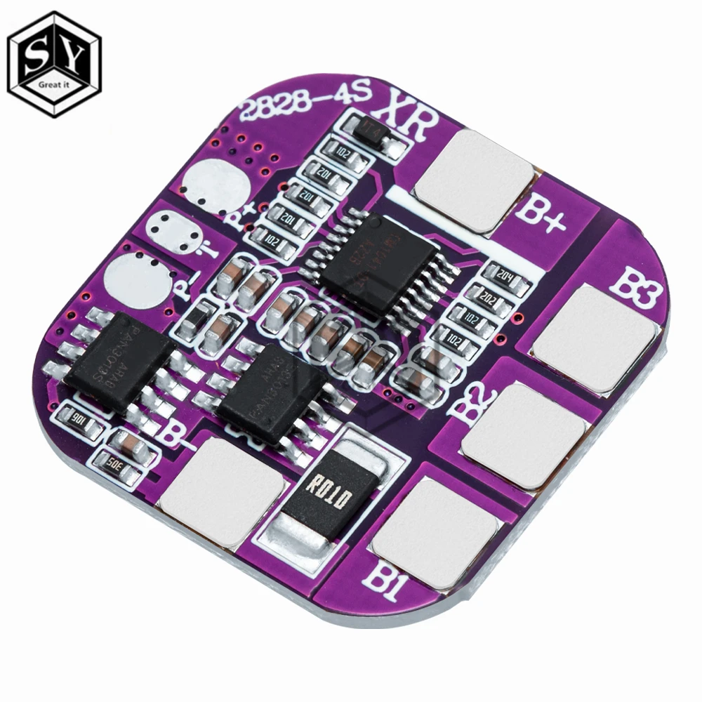 4S 5A 14500 Battery Packs Charge Board BMS 14.8V Same Port Lithium Battery Protection Board Temperature/Disconnection Protection