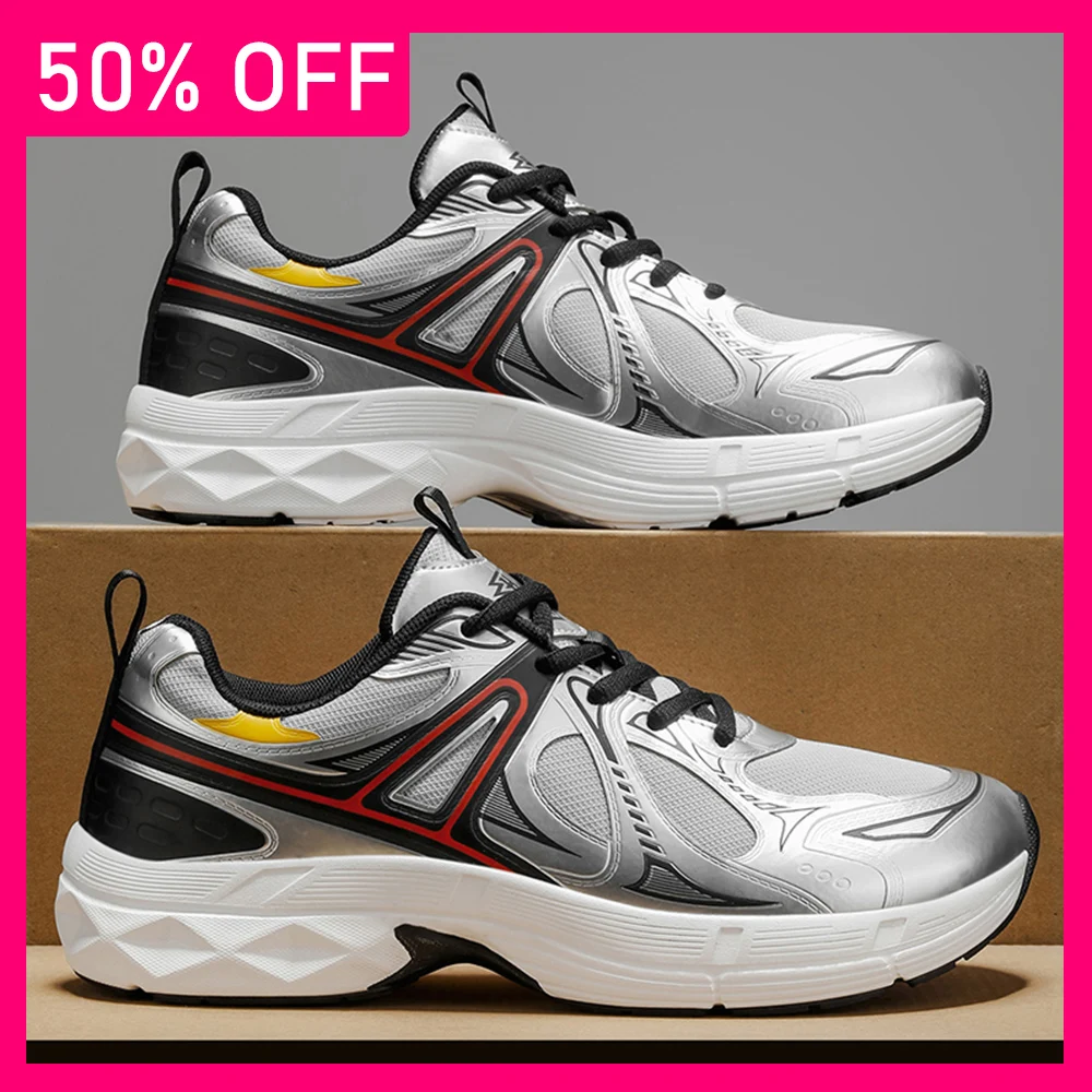 

Мужские кроссовки 2026, новые высококачественные модные дышащие сетчатые нескользящие износостойкие кроссовки на плоской подошве со шнуровкой для мужчин