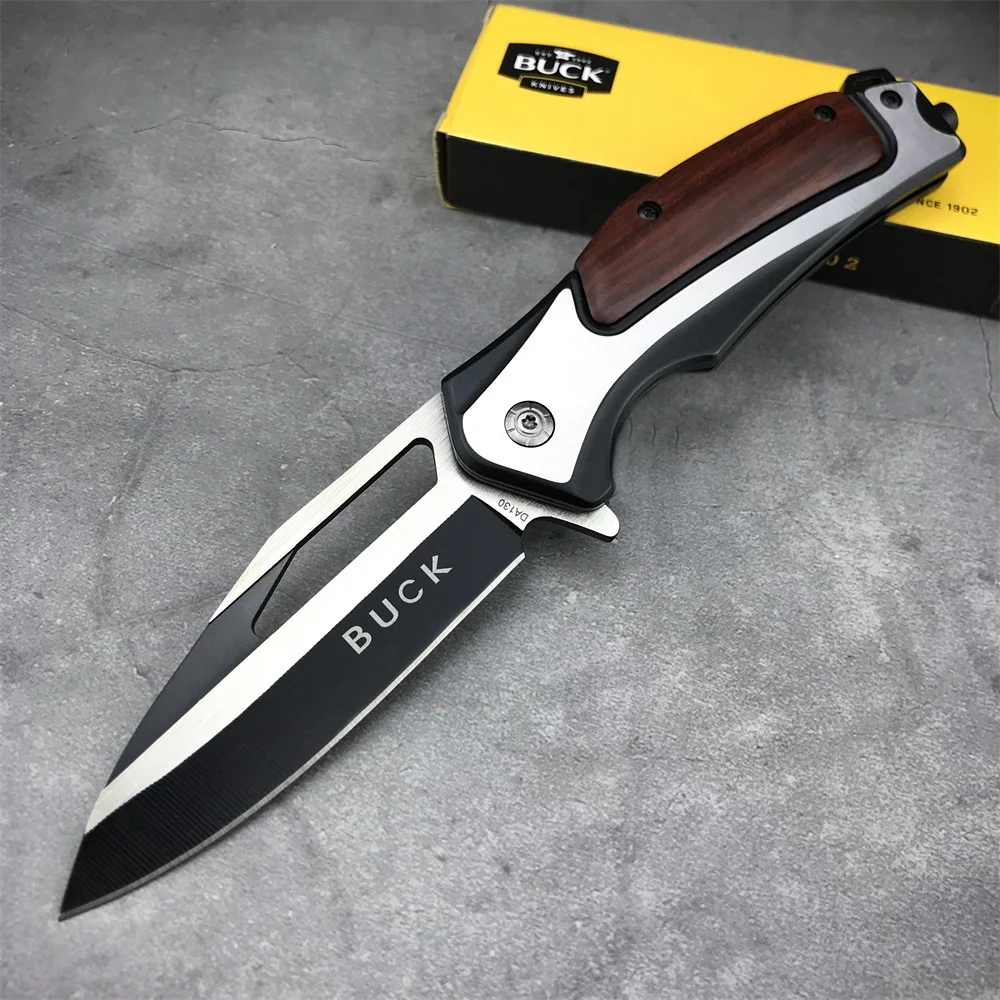 Folding Knife BK DA130 Outdoor EDC Camping Pocket Knife 5Cr13 Blade Wood Handle High Quality Survival Hiking Hunting Tool