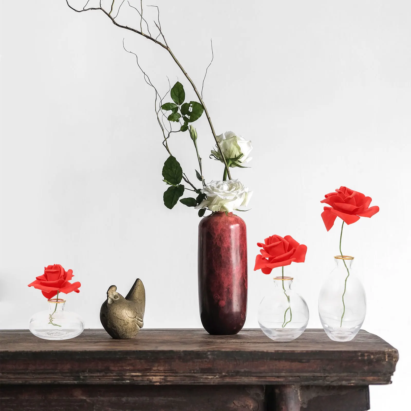 

3Pcs Glass Flower Vase Set Modern Hydroponics Flower Display Holder Home Desk Decor Creative Design Glass Vase