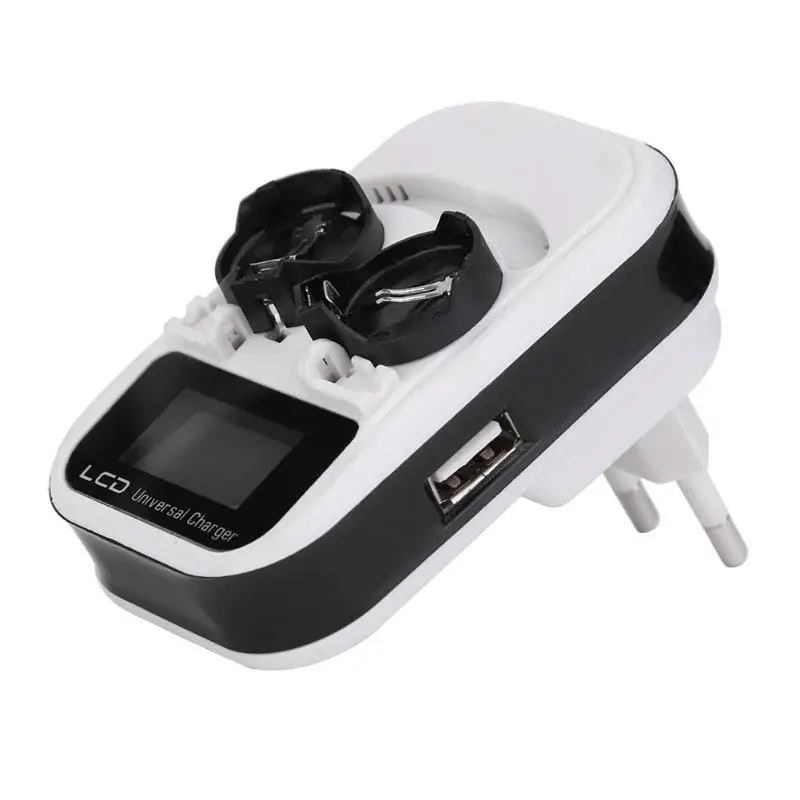 

3.6V Button Battery Charger 2 Slot Recharging EU/US Plug Intelligent LCD Screen for LIR2016/2025/2032/ML2016/2025/ML2032 Charge