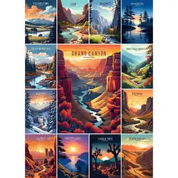 Yosemite National Park Canvas Print  Nature  Travel Inspired Wall Art for Home Decor Scenic Landscape Poster USA Collection