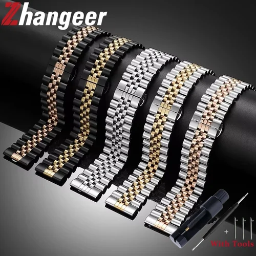 Correa de reloj de acero inoxidable 304L de liberación rápida de 20mm y 22mm para pulsera de repuesto de correa de reloj de Metal Universal resistente al agua