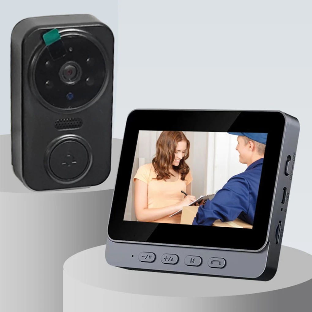 M12 Wireless Smart Video Doorbell 4.3 Inch Color Screen HD Noise Reduction Infrared Night Vision Home 2-way Voice Intercom