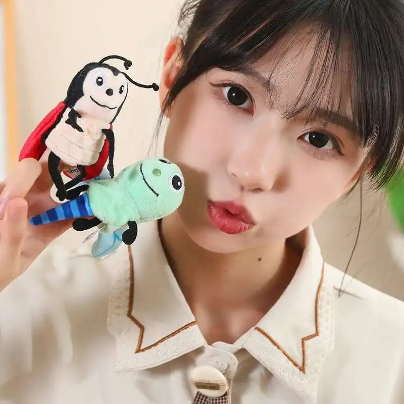 Muñeca de dedo de 9CM, juguete para niños, 6 insectos, serie de animales, mariposa, hormiga, abeja, muñeca de dedo, historia familiar, juego de rol, juguetes para dedos